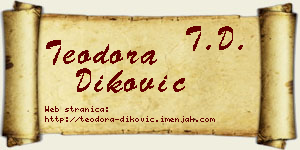 Teodora Diković vizit kartica